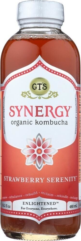T s enlightened strawberry synergy organic vegan raw kombucha - Product