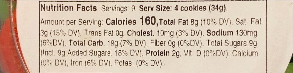 Rainbow Cookies - Nutrition facts