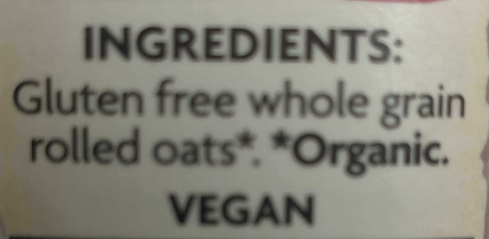 Nature's Path Organic: old fashioned gluten free oats - Ingredients