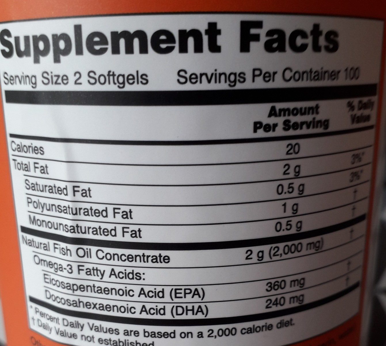 Now Omega-3 Fish Oil Concentrate - Ingredients