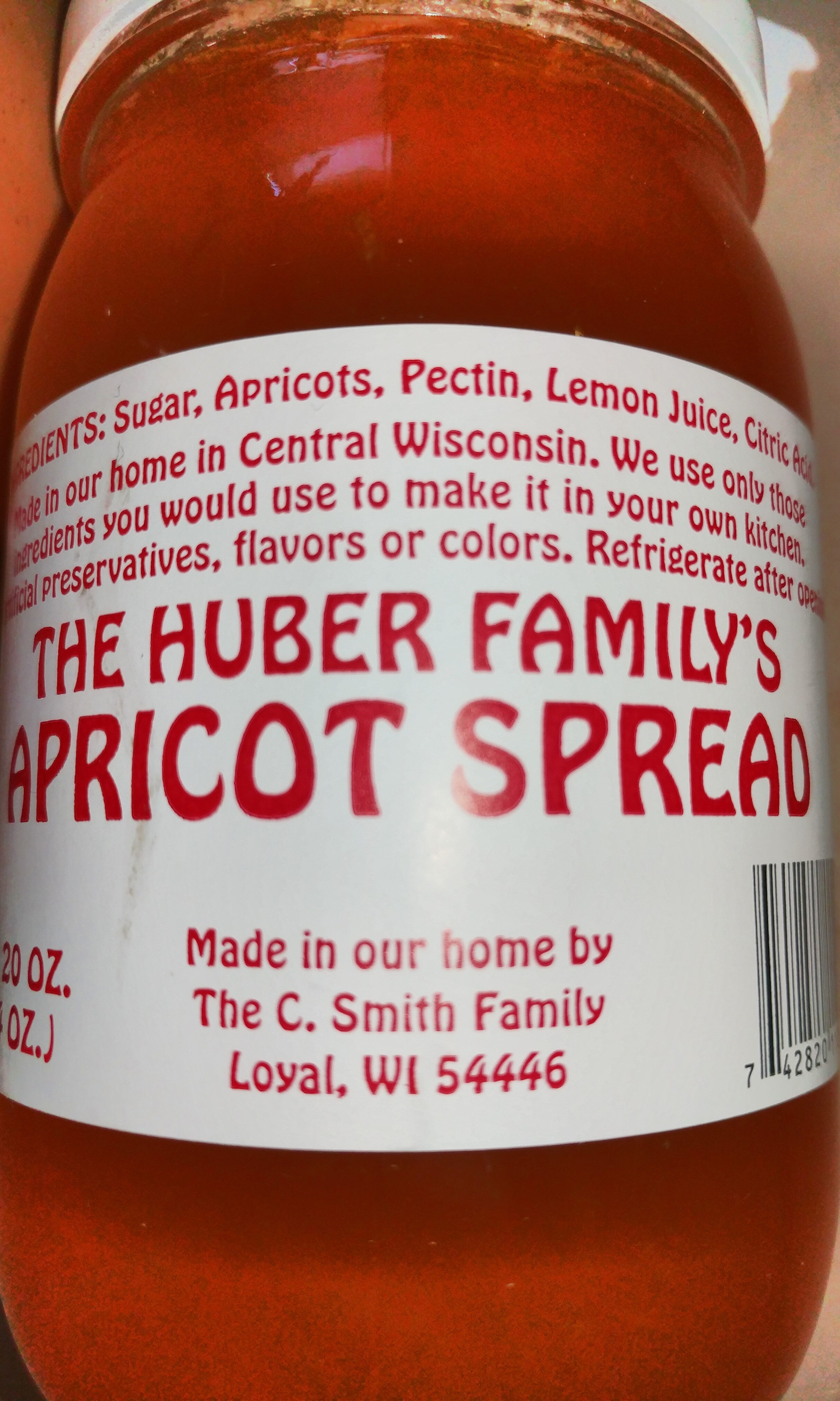 The Huber Family's Apricot Spread - Product