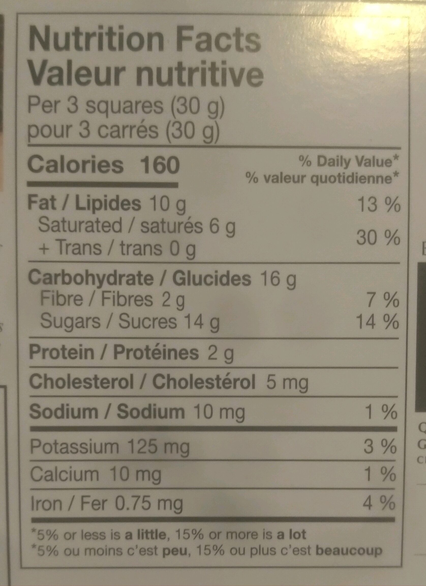 Intense Mint Dark Lindt Excellence - Nutrition facts