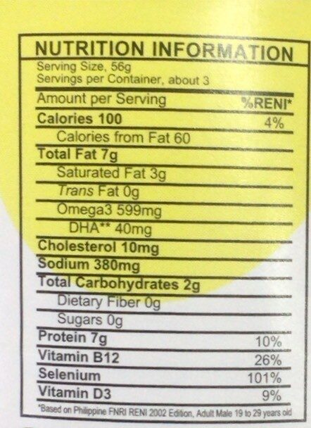 Century Tuna Flakes In Oil 155 G - Nutrition facts
