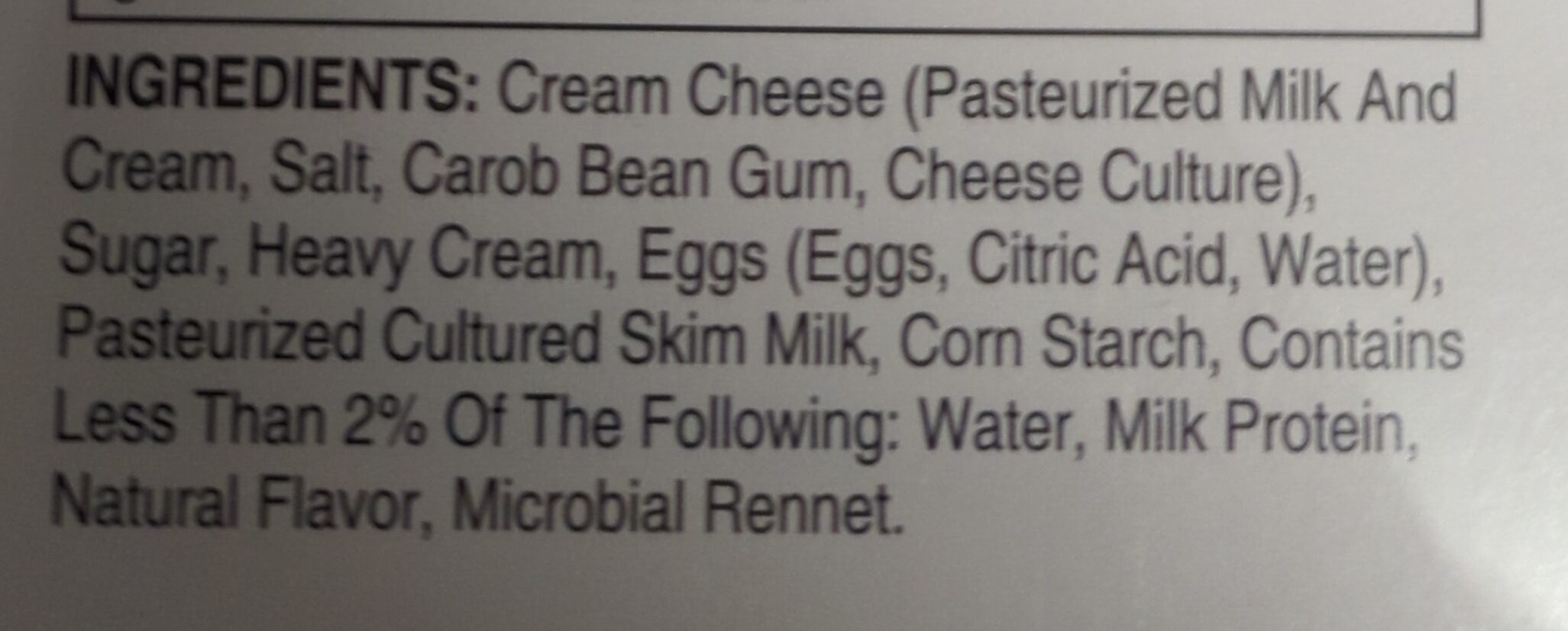 Junior's Mini Cheesecakes - Ingredients