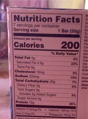 Chocolate Salted Caramel - Nutrition facts