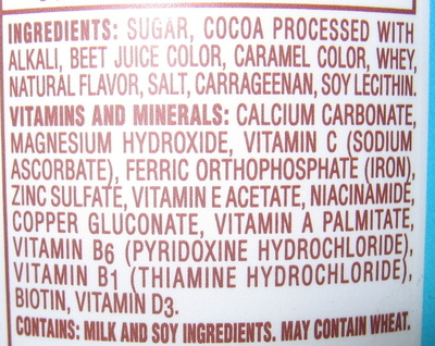 Rich Chocolate Mix - Ingredients