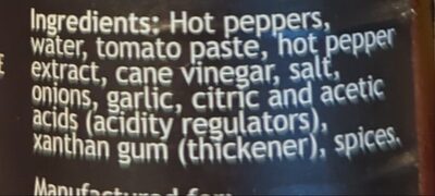 Insanity sauce - Ingredients