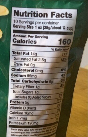 Roasted cashews halves & pieces salted - Nutrition facts