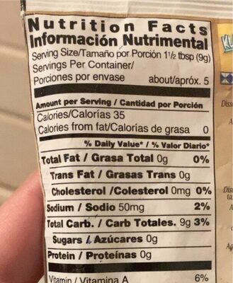 Atole walnut drink mix - Nutrition facts