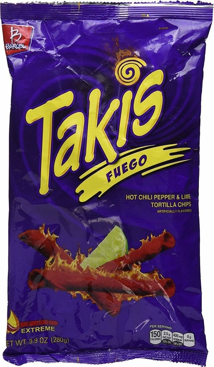 Takis Fuego - hot chili pepper & lime tortillas chips - Product