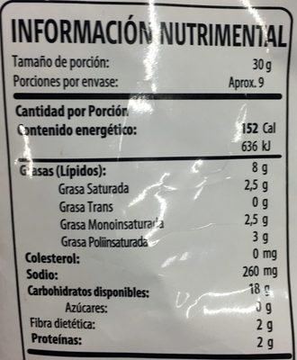 Takis Original - Información nutricional
