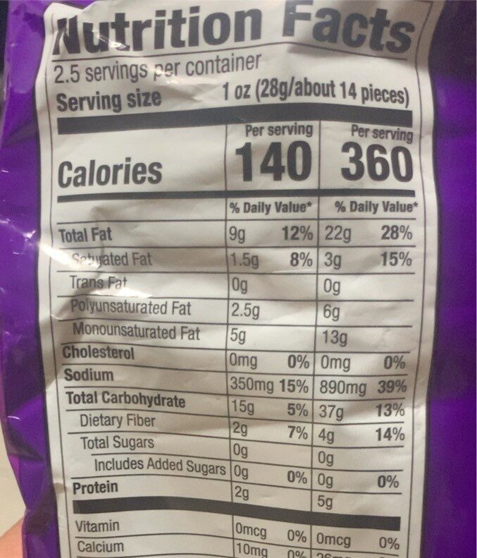 Takis wave - Nutrition facts