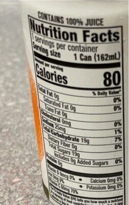 100% orange juice - Nutrition facts