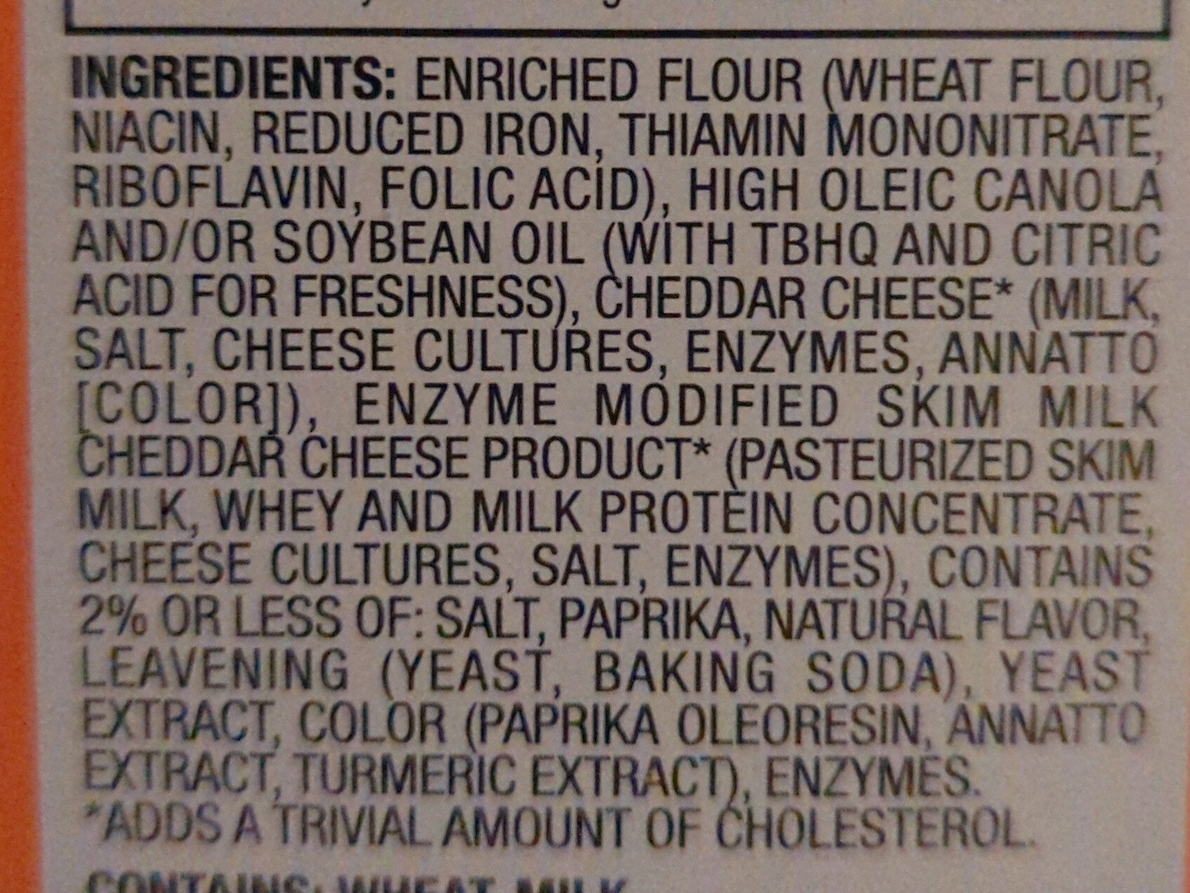 Cheesters crackers - Ingredients
