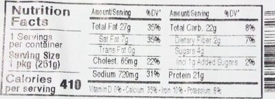 Southwest Chicken Salad - Nutrition facts