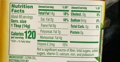 Corn oil - Nutrition facts