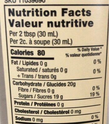 Classic Syrup - Nutrition facts
