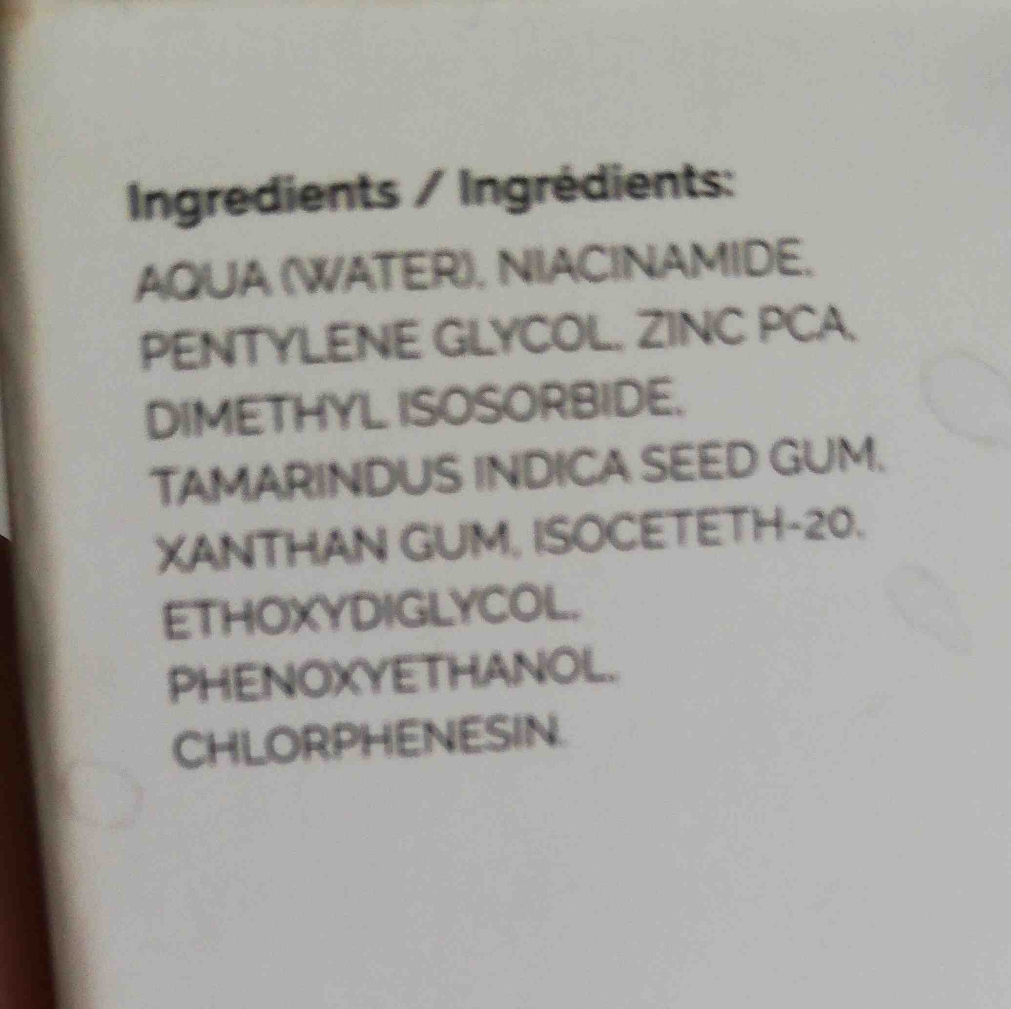 The ordinary niacidamina - Ingredients