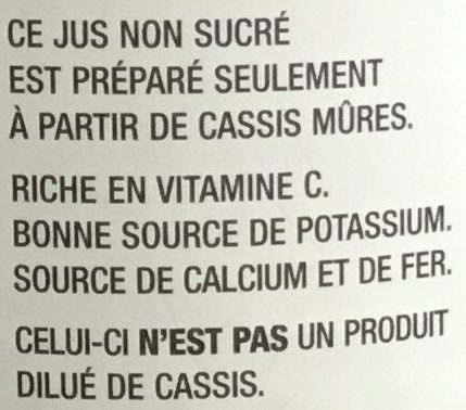 Jus de cassis - Ingredients - fr
