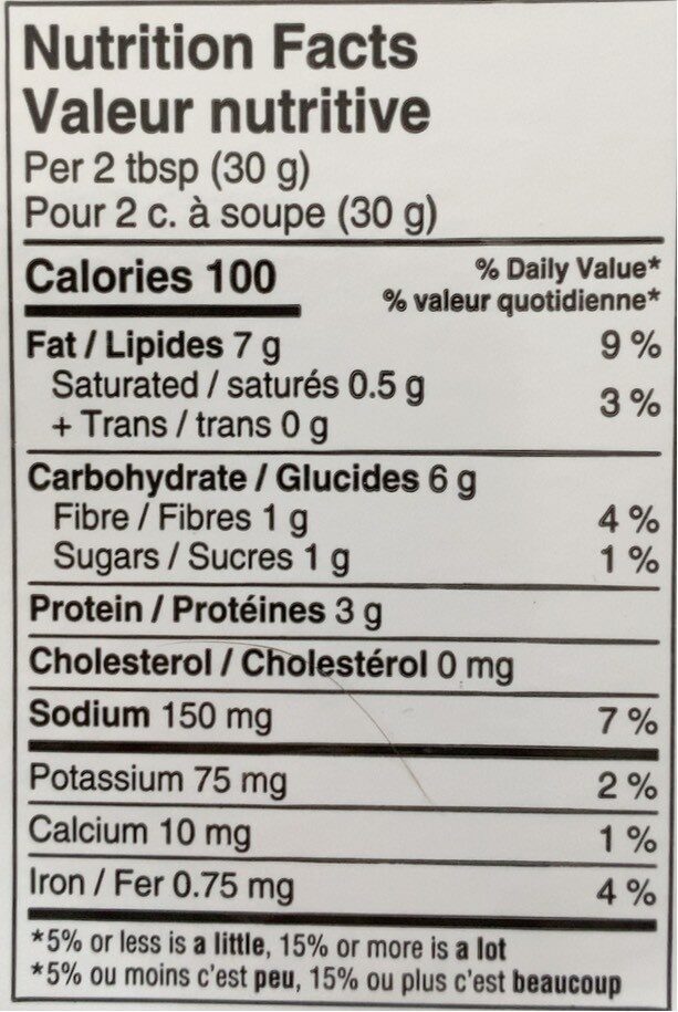 Hummus oignons caramélisés - Nutrition facts - fr