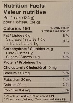 Twinkies - Nutrition facts