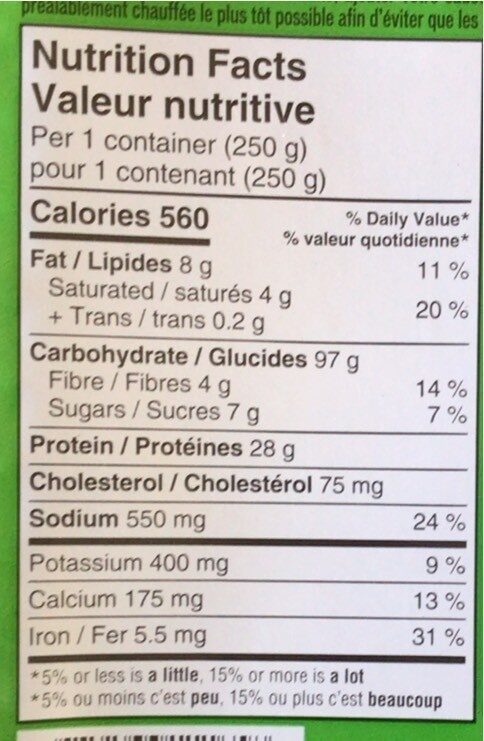 Ravioli 3 Cheese & Spinach - Nutrition facts - fr