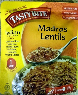 Indian madras lentils, red beans & spices simmered in a creamy tomato sauce, indian madras lentils - Product