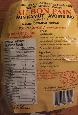 Kamut Oatmeal Bread - Product - fr