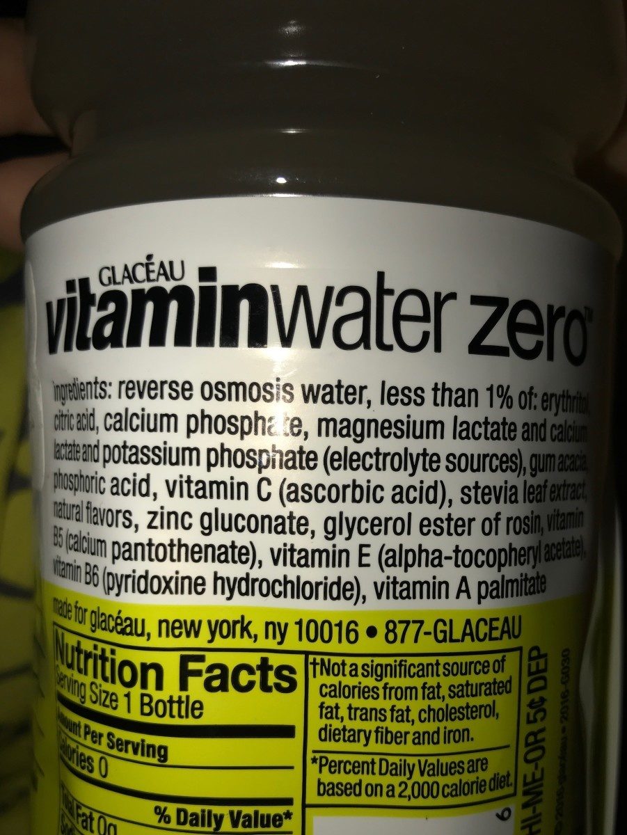 Vitamin water, vitaminwater zero squeezed, lemonade, lemonade - Zutaten - en