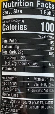 Energy water, tropical - Nutrition facts