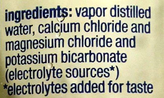 Vapor distilled water - Ingredients