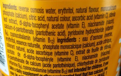 Vitaminwater zero orange - Ingredienti - en