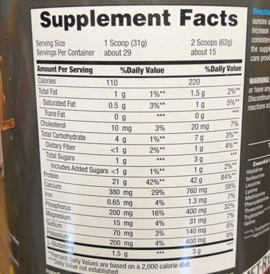 Chcolate protein powder - Informació nutricional - en
