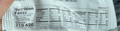 The complete cookie oatmeal raisin - Nutrition facts