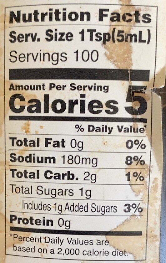 Bulldog worcestershire - Nutrition facts