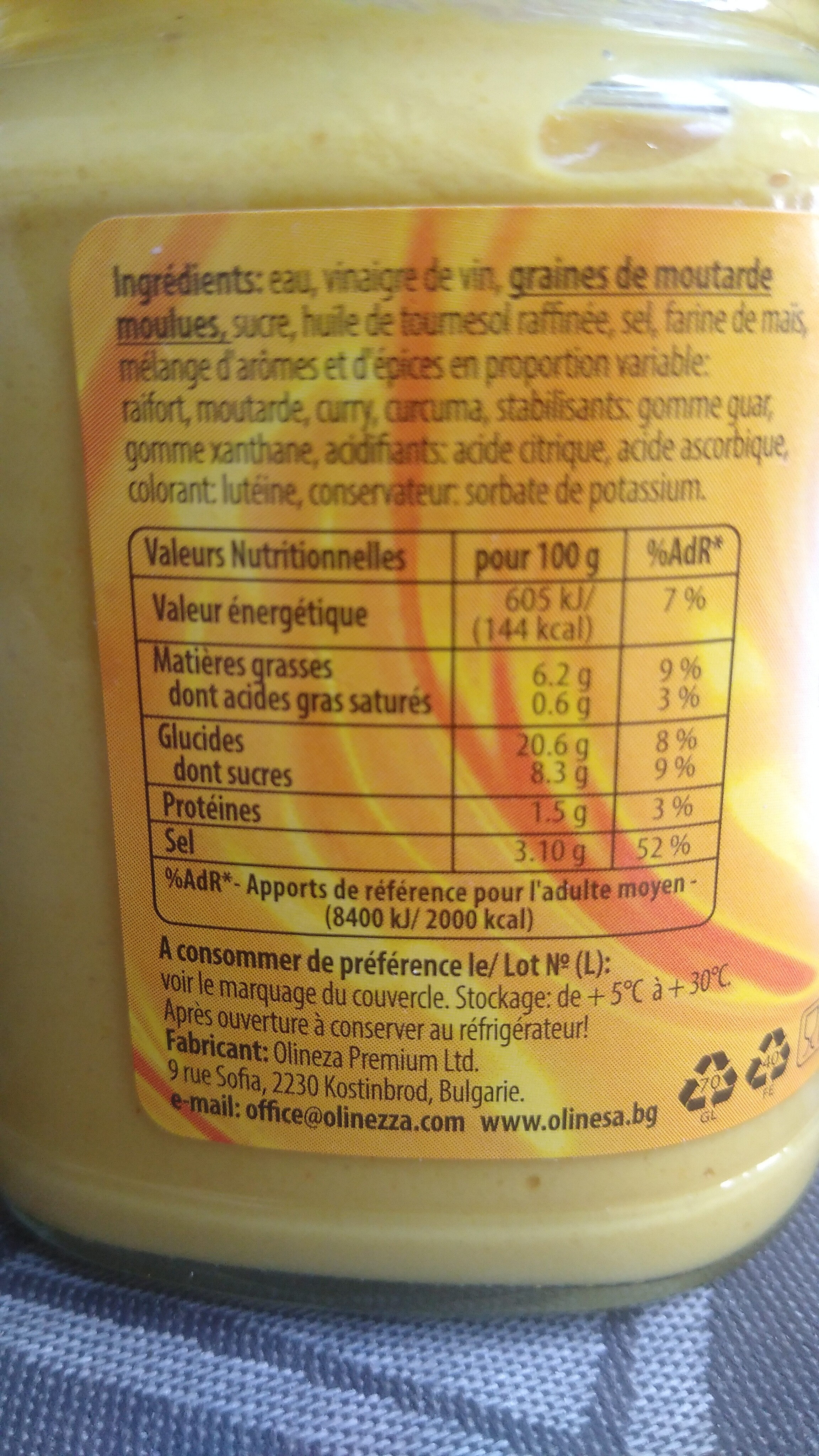 moutarde fine - Ingredients - fr