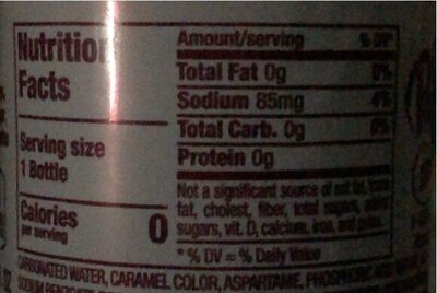 Diet Dr Pepper - Nutrition facts