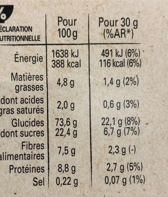 Chocapic - Nutrition facts - fr