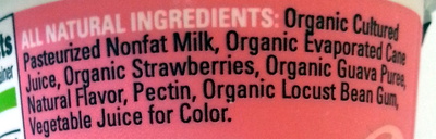 Organic nonfat yogurt - Ingredientes - en