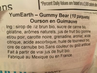 Gummy bears - Ingredients