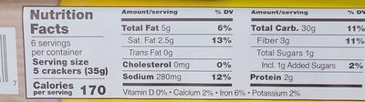 Multigrain table crackers - Nutrition facts
