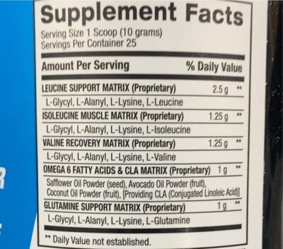 Best aminos - Nutrition facts
