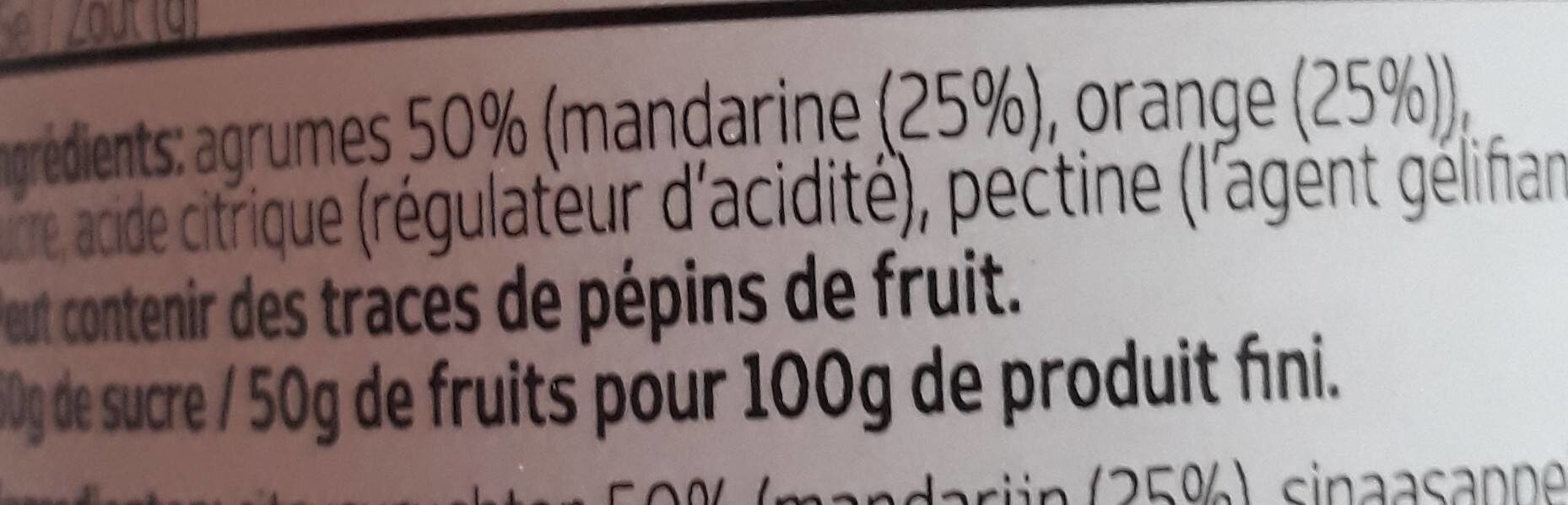 Marmelade de mandarine et d'orange - Ingrediënten - fr