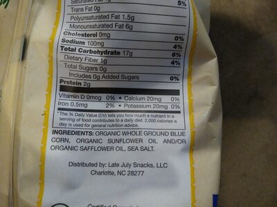 Cantina dippers blue corn tortilla chips - Ingredients