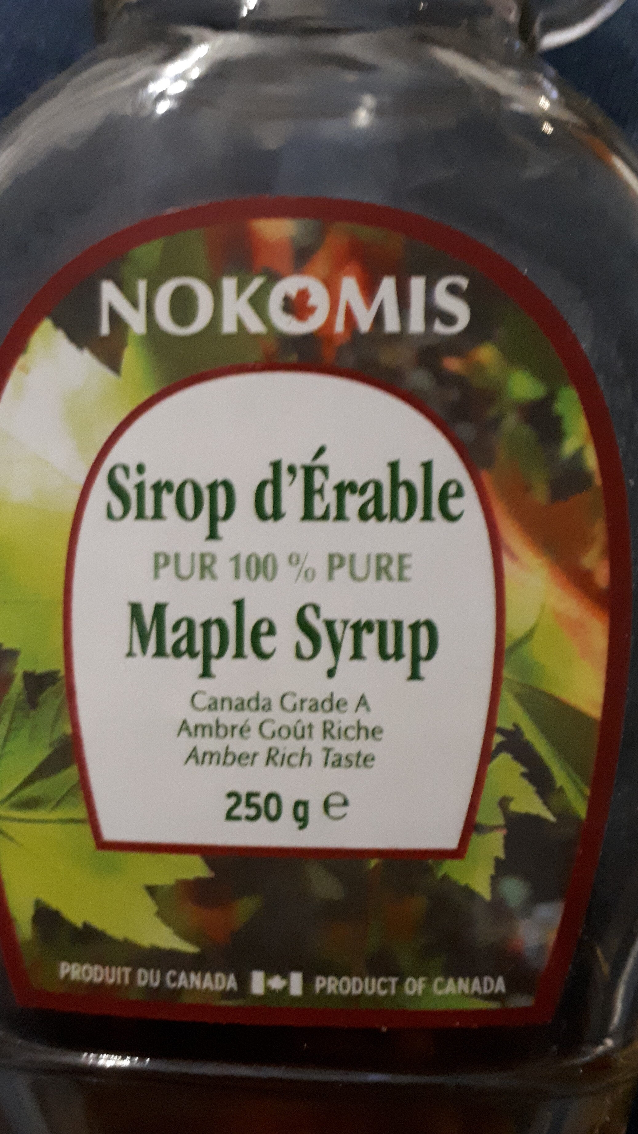 Sirop D'érable 250g Pur 100% Origine Canada - Produit