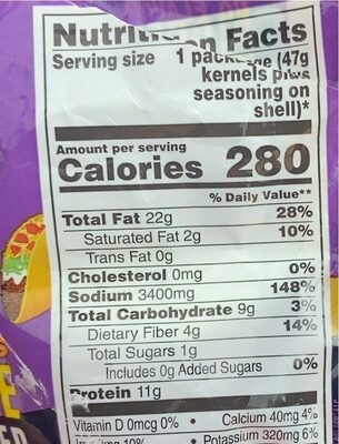 Bigs taco bell taco supreme - Nutrition facts