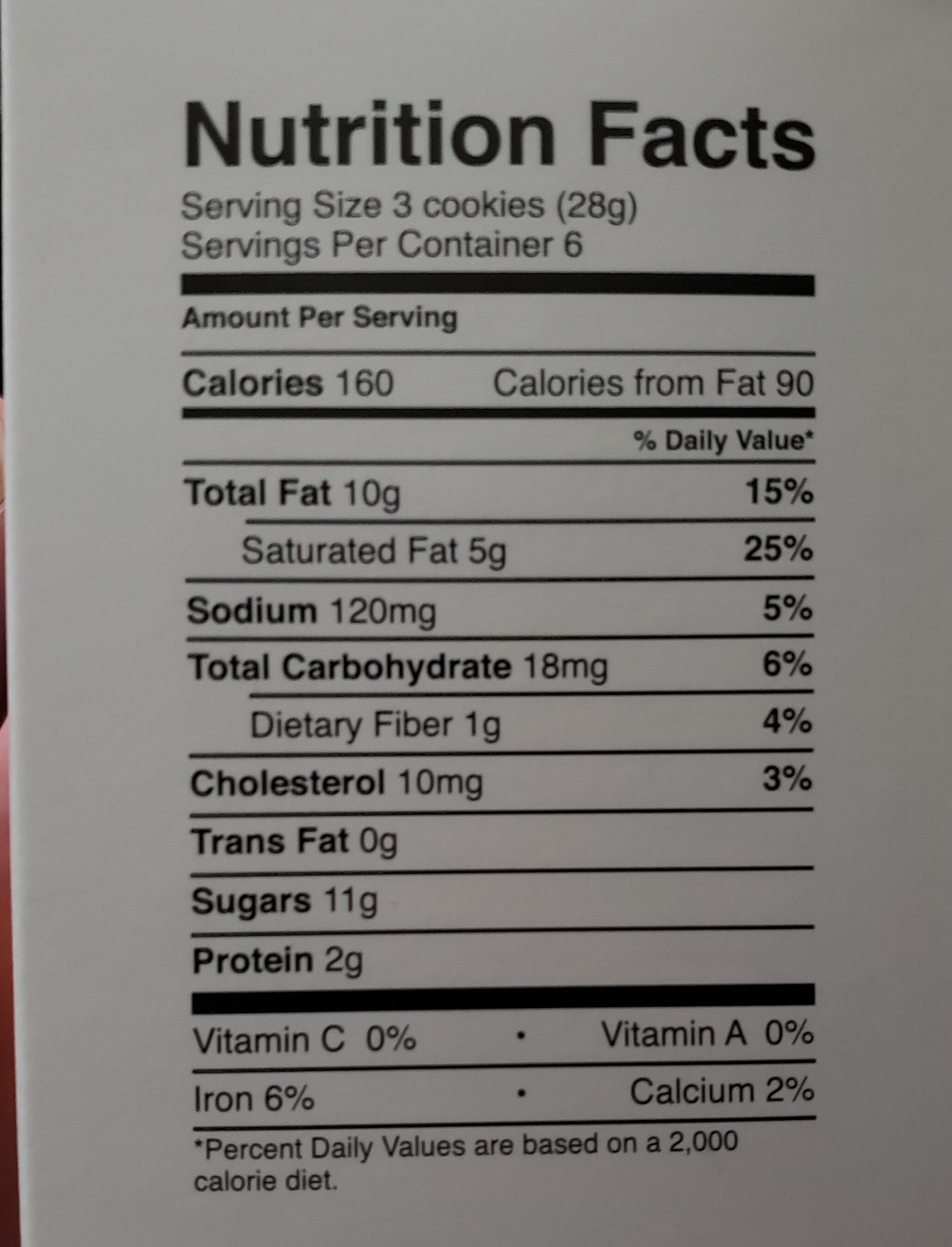 berry white tea cookies - Nutrition facts