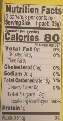 Mixed fruit bites soft chews - Nutrition facts