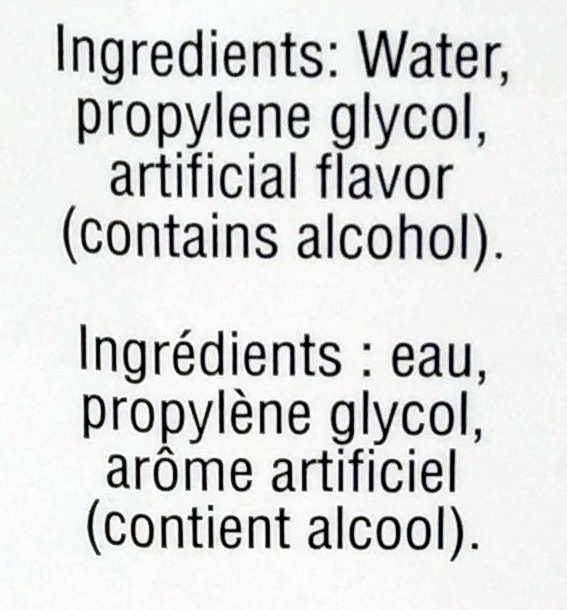 Imitation Butter Extract - Ingredients