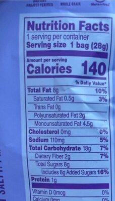 Boomchickapop sweet and salty kettle corn - Nutrition facts